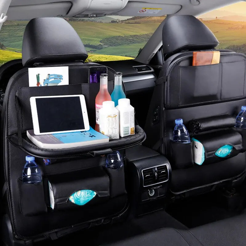 Car Seat Back Organizer with Foldable Table!