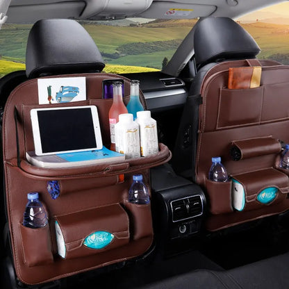 Car Seat Back Organizer with Foldable Table!